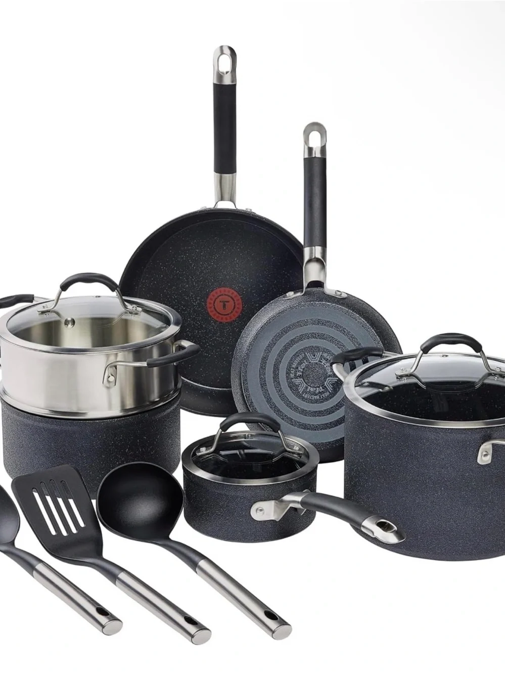 BNIB T-fal Stone Force Platinum Non Stick Cookware Set 12 Piece